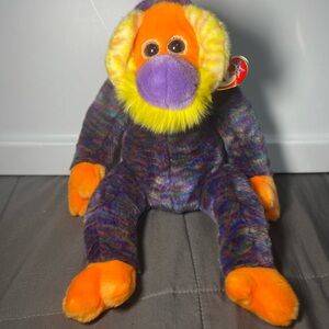 Ty Beanie Buddies Bananas Monkey Plush 14” Colorful Tie Dye Vintage 2000 NWT
